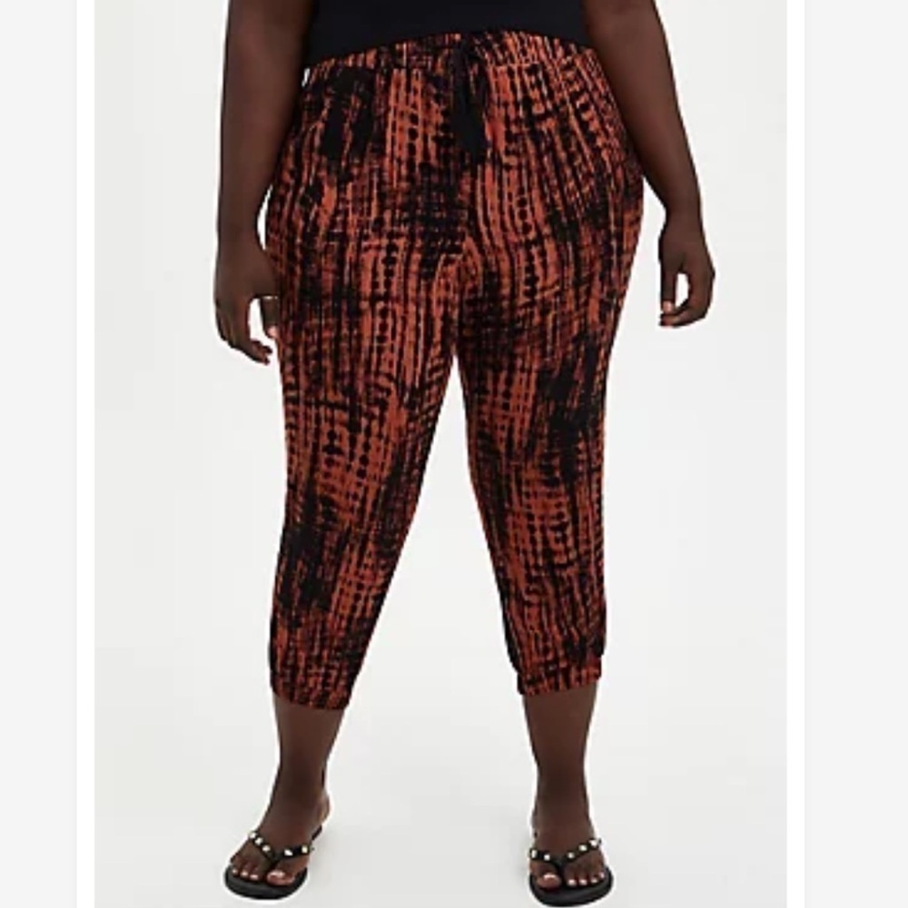 NWT TORRID Tie Dye High Waist Gauze Relaxed Fit Cropped Joggers